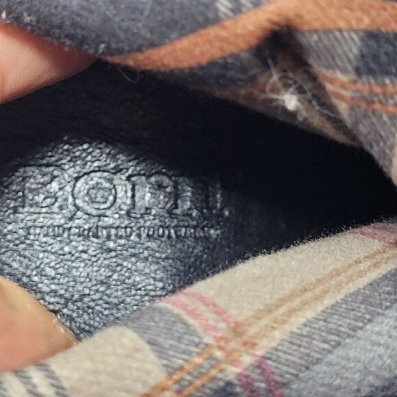 Born Gray Tall Distressed Leather Boots 7 Button Flat Zip Up Mid Calf Boho - Picture 12 of 13